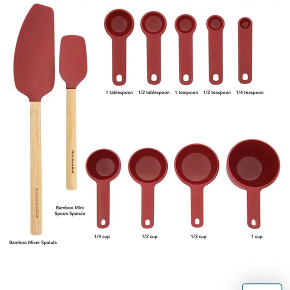 NWT Kitchen Aid 11 Piece Stand Mixer Baking Set Red - Picture 3 of 3